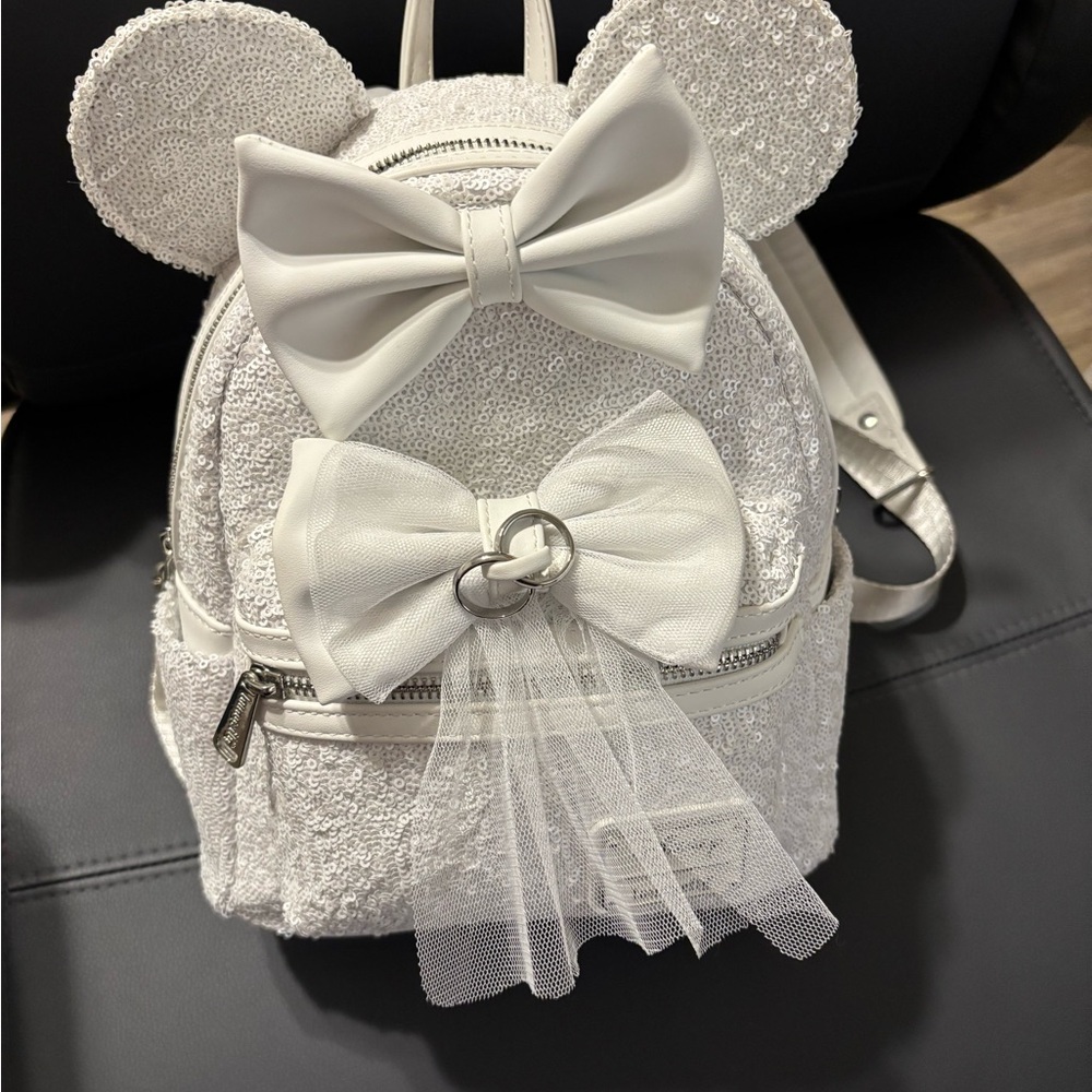 Disney Loungefly Bridal Minnie Mouse Mini Backpack